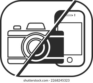 No camera icon, camera not allowed icon black vector