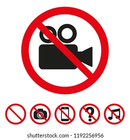 No camera icon on white background. Vector illustration