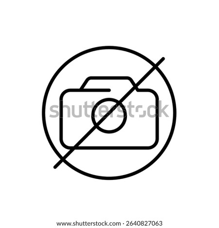 No Camera Icon Outline Symbol Thin Line Vector