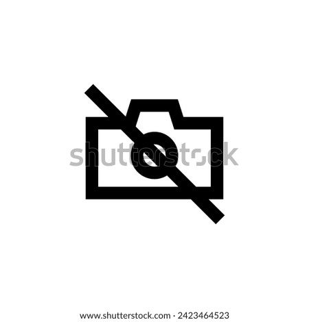No Camera Icon Simple Forbidden Line Style Vector Perfect Web and Mobile Illustration