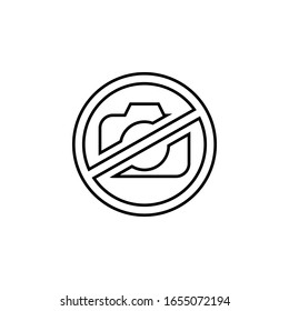 no camera icon. Simple outline vector of Prohibit set for UI and UX, website or mobile application