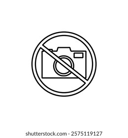no camera icon Simple outline illustration
