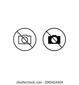 No camera icon. Vector illustration with line and flat style design.