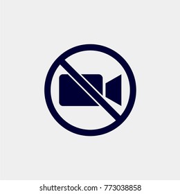 no camera icon, vector illustration.