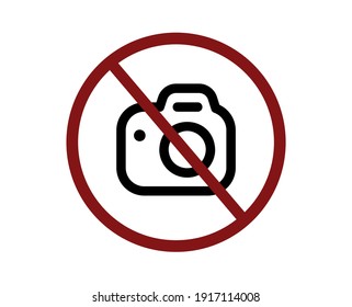 No camera icon vector. Linear style sign for mobile concept and web design. No camera symbol illustration. Pixel vector graphics - Vector