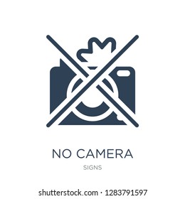no camera icon vector on white background, no camera trendy filled icons from Signs collection, no camera vector illustration