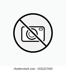 No Camera Icon - Vector Sign and Symbol for Design, Presentation, Website or Apps Elements.  