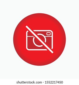 No Camera Icon - Vector Sign and Symbol for Design, Presentation, Website or Apps Elements.  