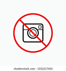No Camera Icon - Vector Sign and Symbol for Design, Presentation, Website or Apps Elements.  
