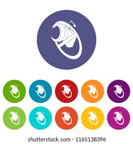 No camera icons color set vector for any web design on white background