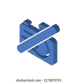 No camera isometric left top view 3D icon