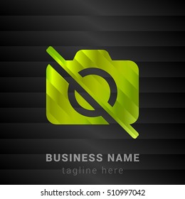 No Camera Lime Green and Black silk fashion premium icon / Logo