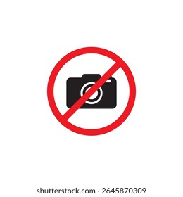 no camera no photo sign red prohibition - vector