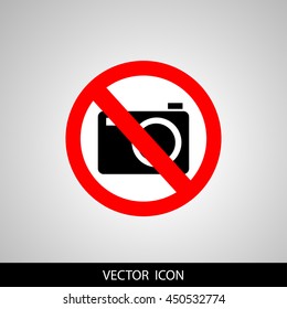 no camera no photo sign red prohibition - vector