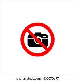 no camera no photo sign red prohibition - vector