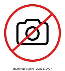 No se permite la fotografía con cámara. La fotografía de cámara está estrictamente prohibida. Vector.