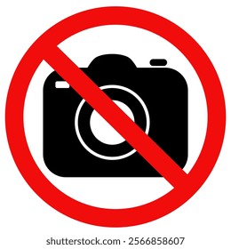 No camera, no photography sign,no photo vector illustration