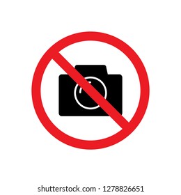 No camera, photos, recording vector icon.