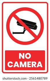 No Camera Prohibited Sign Vector