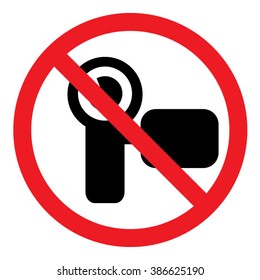 No Camera / Recording Sign Icon Vector Illustration