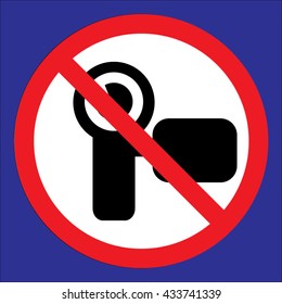 No Camera / Recording Sign Icon Vector Illustration