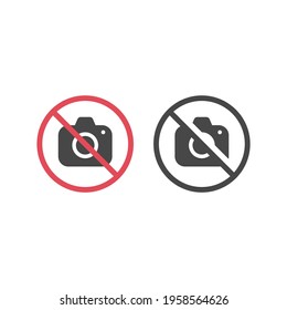 No Camera Red Prohibition Vector Sign. Taking Pictures, Photos, Photographing Not Allowed Icon.