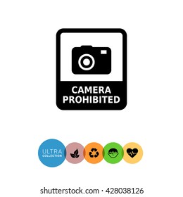 No camera sign icon