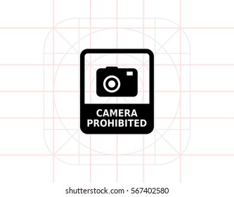 No camera sign icon