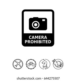 No camera sign icon