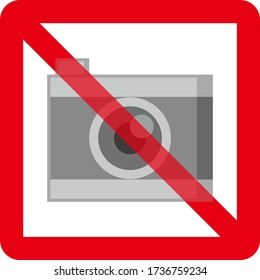 No camera sign isolated vector illustration