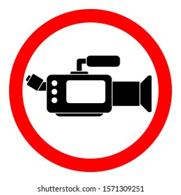 No camera sign on white background. Vector illustration.