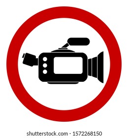 No camera sign on white background. Vector illustration.