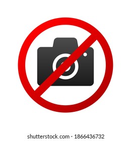 No camera sign on white background. Vector illustration.