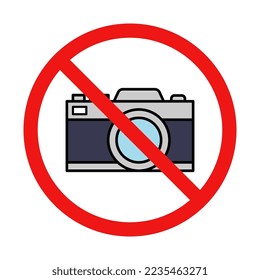 No Camera Sign on White Background