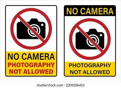 No Camera Sign, Photography Not Allowed, Photography Prohibited Vector Art Illustration, No, Do Not Sign, Circle Backslash Symbol,