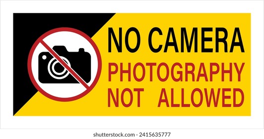 No Camera Sign, Photography Not Allowed, Photography Prohibited Vector Art Illustration, No, Do Not Sign, Circle Backslash Symbol,