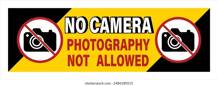 No Camera Sign, Photography Not Allowed, Photography Prohibited Vector Art Illustration, No, Do Not Sign, Circle Backslash Symbol,