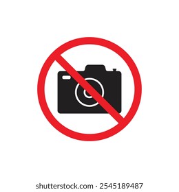 No camera sign, No photography symbol. prohibition sign.