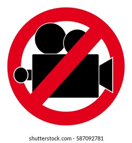 No camera symbol on white background. Vector illustration.
