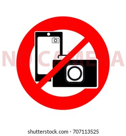 No camera symbol  on white background. Vector illustration.