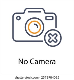 No Camera Vector icon stock illustration