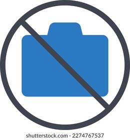 no camera Vector illustration on a transparent background. Premium quality symmbols. Glyphs vector icons for concept and graphic design.