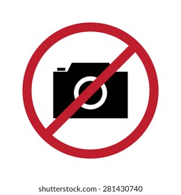 No Camera Vector Sign Illustration