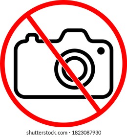 No Camera Warning Sign, Photography Not Allowed Vector Illustration