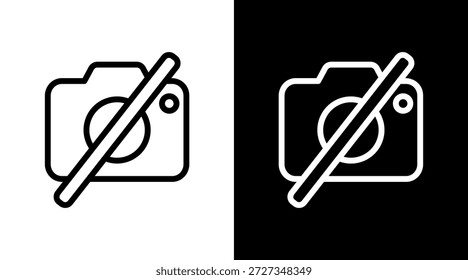 No hay cámara blanca Icon Set Vector