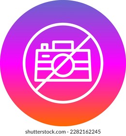 No CameraLine Gradient Circle Vector Icon Design