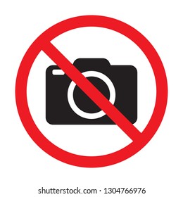 No Cameras Allowed Sign. Red Prohibition No Camera Sign. No Taking Pictures, No Photographs Sign.