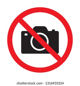 No Cameras Allowed Sign. Red Prohibition No Camera Sign. No Taking Pictures, No Photographs Sign.