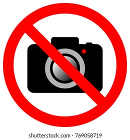 NO CAMERAS ALLOWED sign. Vector icon.