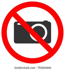 NO CAMERAS ALLOWED sign. Vector icon.